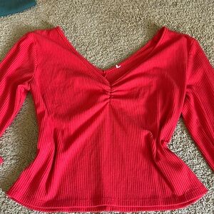 Two Red and green v neck tops. 

Size medium